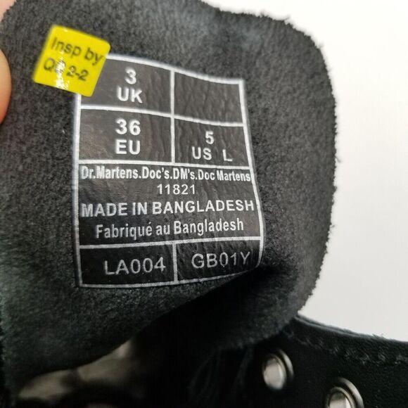 Dr. Martens 460 Women Bex Smooth Leather Lace Up Boots Sz 5 Black Combat Grunge - Picture 8 of 8